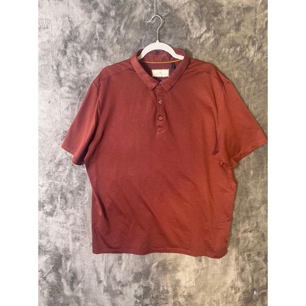 Modern Ambition Mens XXL Polo Shirt Burgundy Technical Textured Short Sleeve